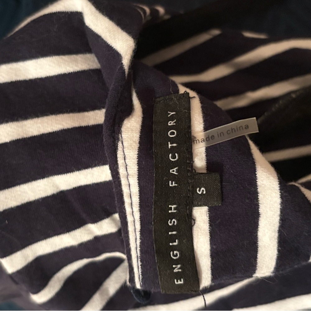 English Factory Navy and White Striped Shirt